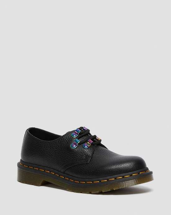 Zapatos Con Cordones Dr. Martens 1461 Iridescent Hardware Mujer Negros MX-86421